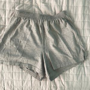 Grey shorts! Have an elastic band around waist to fit more comfortable! Used